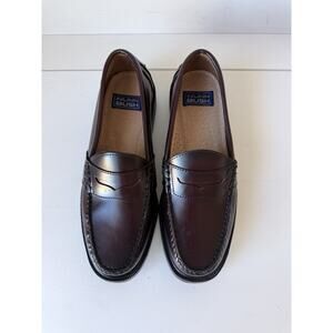 Mens 9.5 M Nunn Bush Lincoln 85538 05 Brown Leather Slip On Dress Penny Loafers
